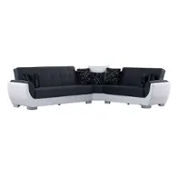 Sectional - Charcoal With White Pu