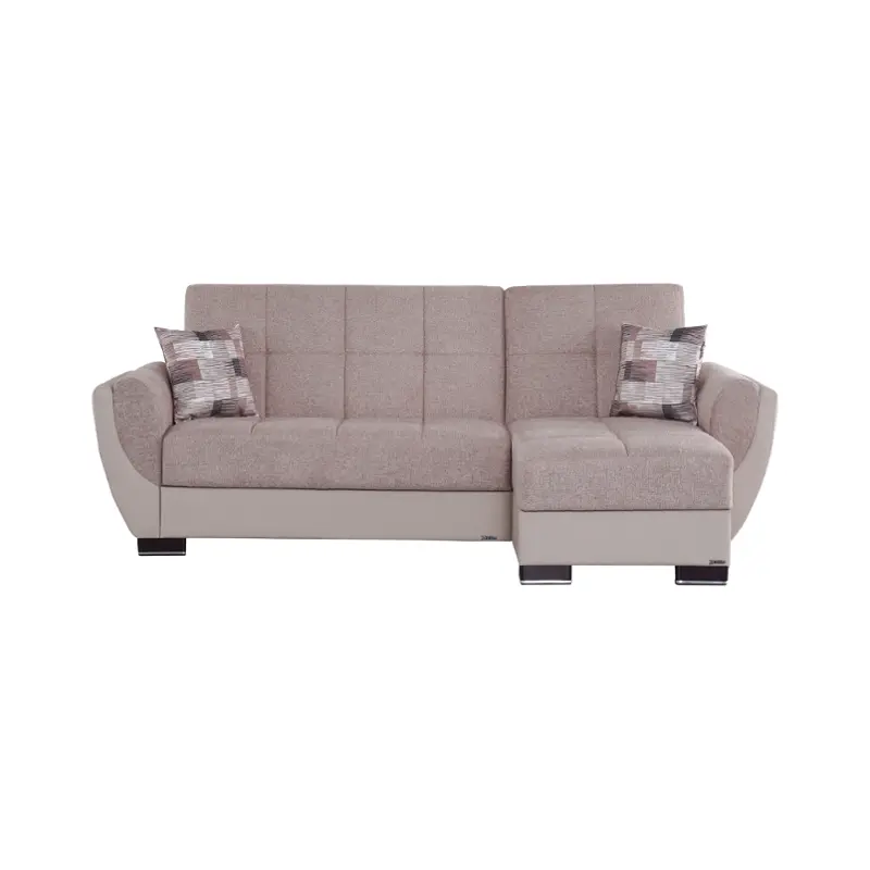 Sectional - Beige With Cream Pu