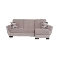 Sectional - Beige With Cream Pu