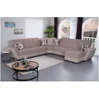 Sectional - Beige With Cream Pu