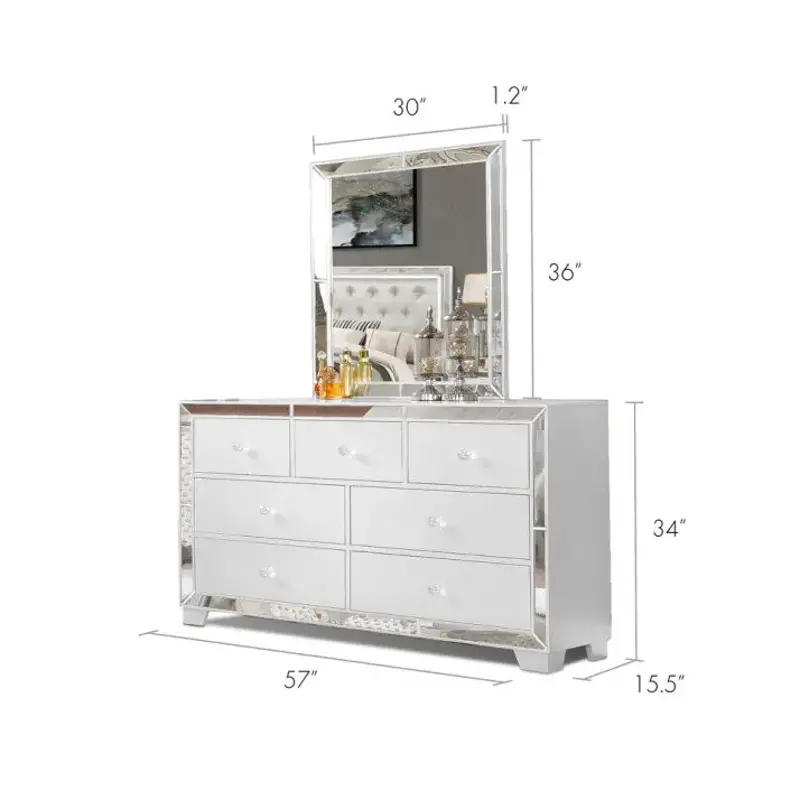 52636-dr Bella Furniture Nella - White Bedroom Furniture Dresser