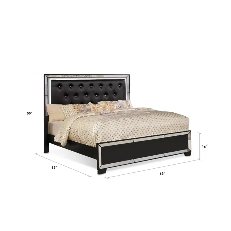 52431q Bella Furniture Nella - Black Bedroom Furniture Bed