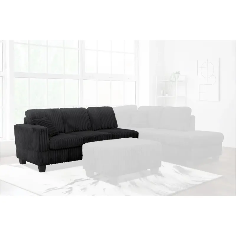 8143601-b Bella Furniture Vega - Black Living Room Furniture Sectional