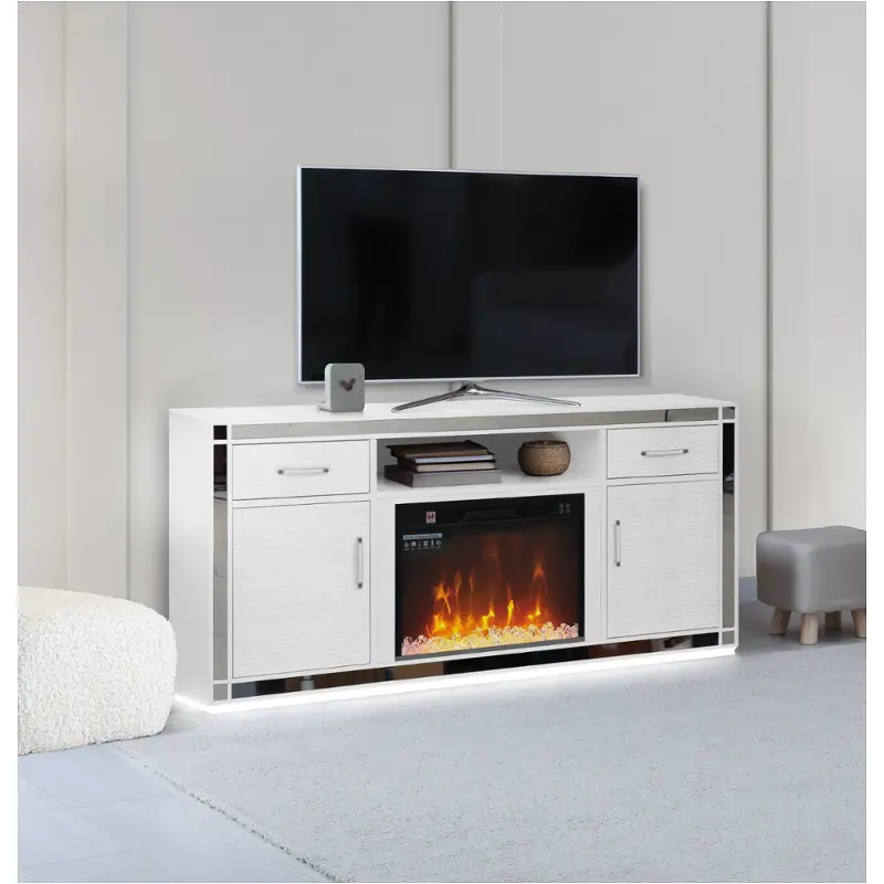 Sp-calipso-wh-1a Bella Furniture Calipso - White Home Entertainment Furniture Fireplace