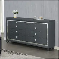 52684-dr Bella Furniture Carlyle - Metallic Charcoal Bedroom Furniture Dresser