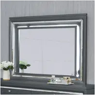 52684-mr Bella Furniture Carlyle - Metallic Charcoal Bedroom Furniture Mirror