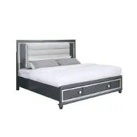 52684k King Bed Bella Furniture Carlyle - Metallic Charcoal Bedroom Furniture Bed