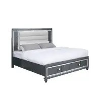 52684q Queen Bed Bella Furniture Carlyle - Metallic Charcoal Bedroom Furniture Bed