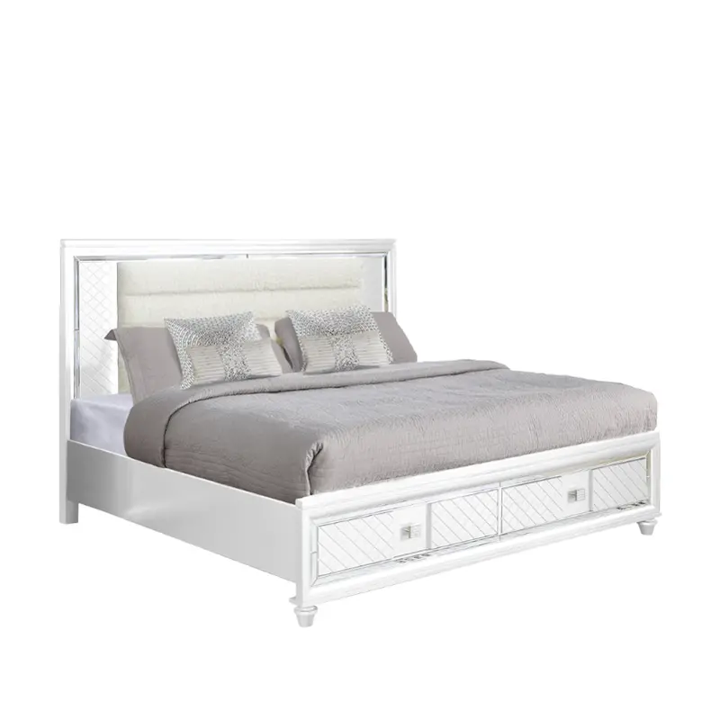 52685k King Bed Bella Furniture Carlyle - White Bedroom Furniture Bed