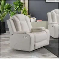 8139014-1 Bella Furniture Vail - White Living Room Furniture Recliner