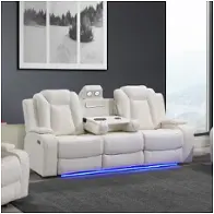 8139014-3 Bella Furniture Vail - White Living Room Furniture Reclining Sofa