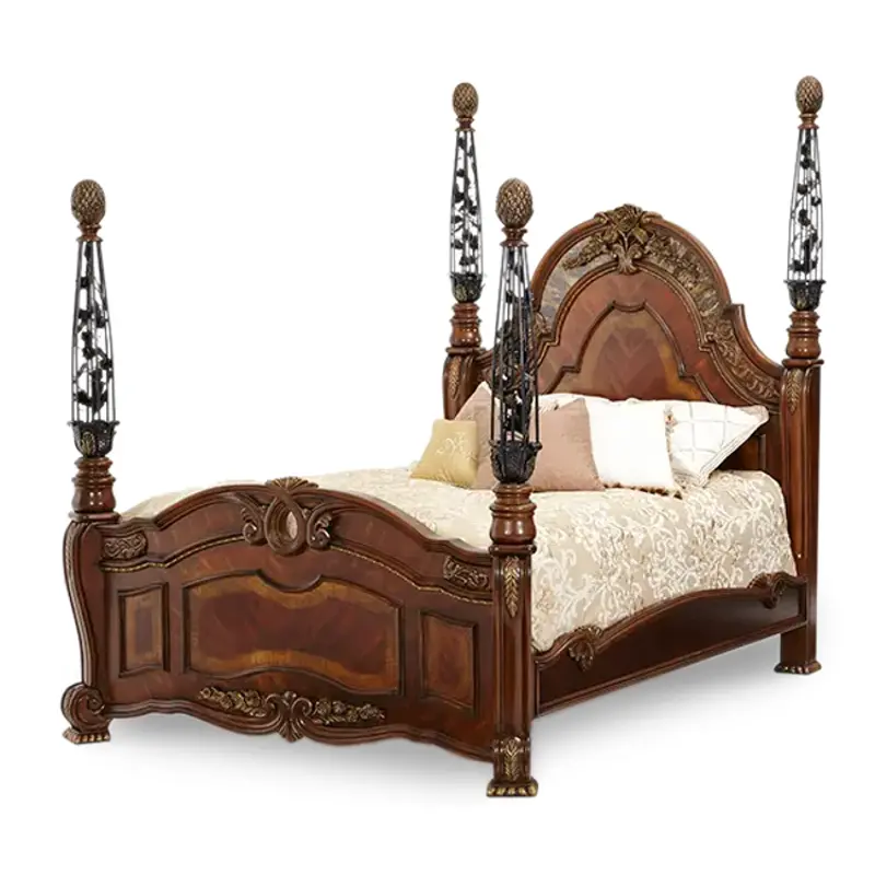 67015-52-ck Aico Furniture Oppulente Sienna Spice Bedroom Furniture Bed