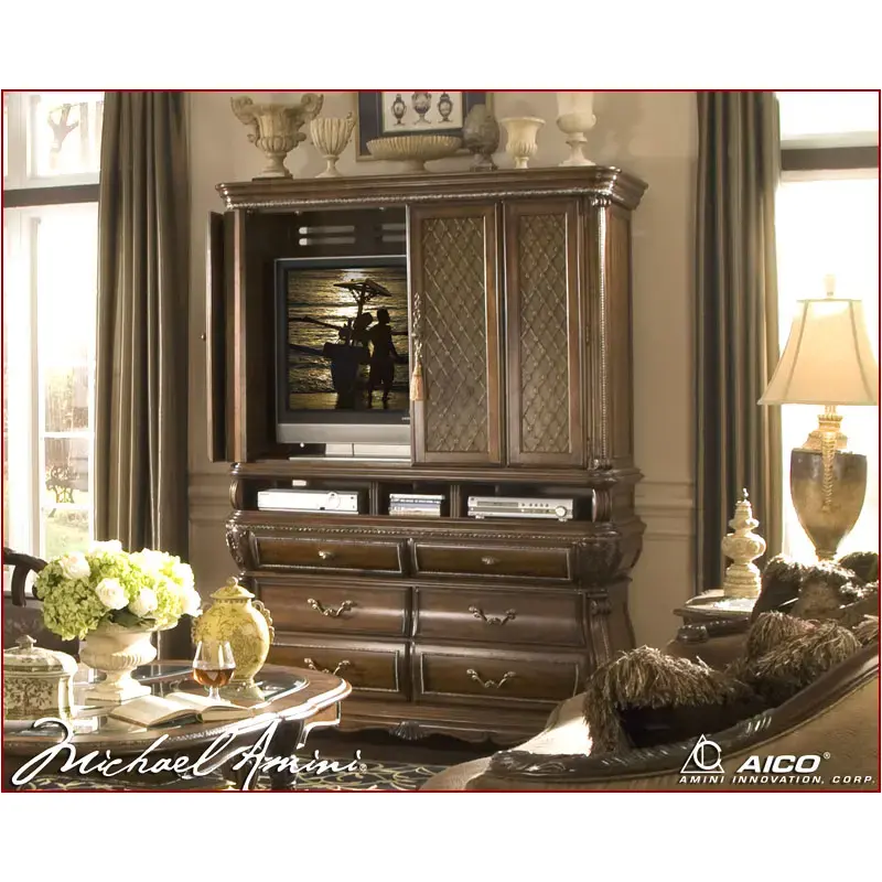 57081-51 Aico Furniture Sovereign Home Entertainment Furniture Entertainment Center