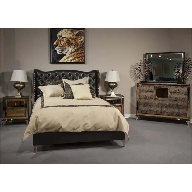 9001614-401-ck Aico Furniture Hollywood Loft-ganache Bedroom Furniture Bed