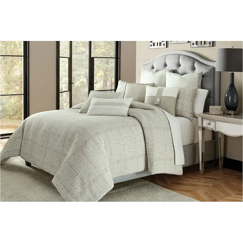 Bcs-qs09-julna-gry Aico Furniture Julianna Bedding Comforter