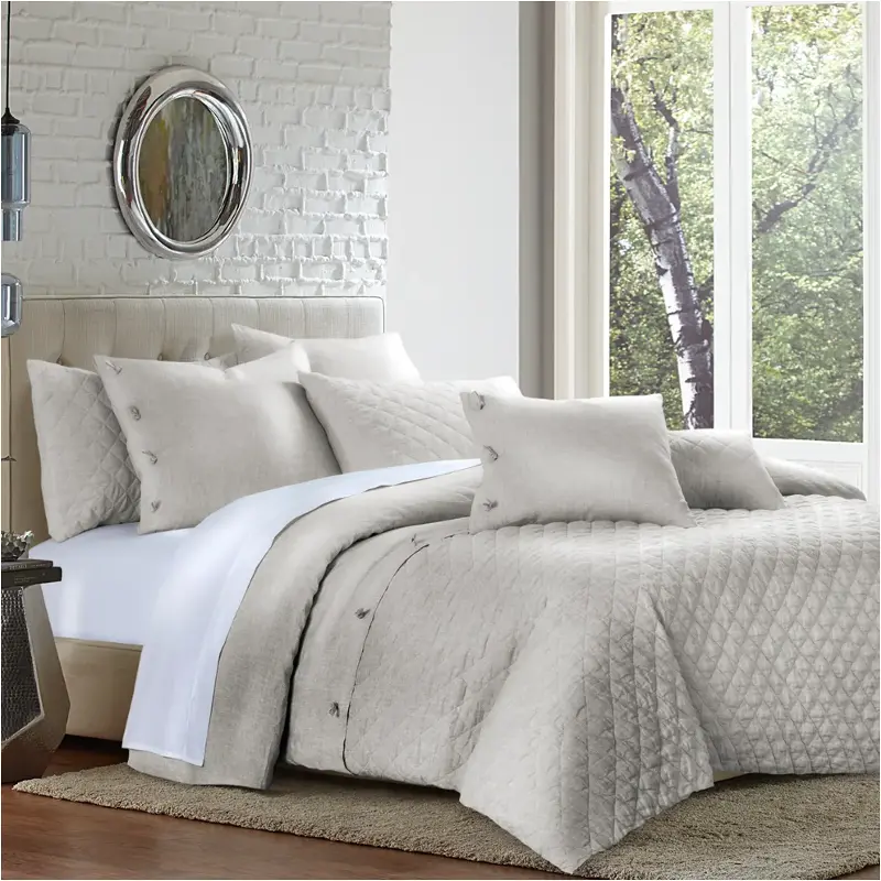 Bcs-kd08-gibsn-nat Aico Furniture Gibson Natural Bedding Comforter