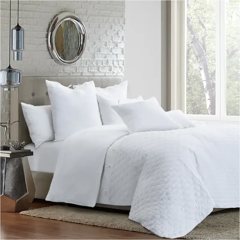 Bcs-qd07-gibsn-wht Aico Furniture Gibson White Bedding Comforter