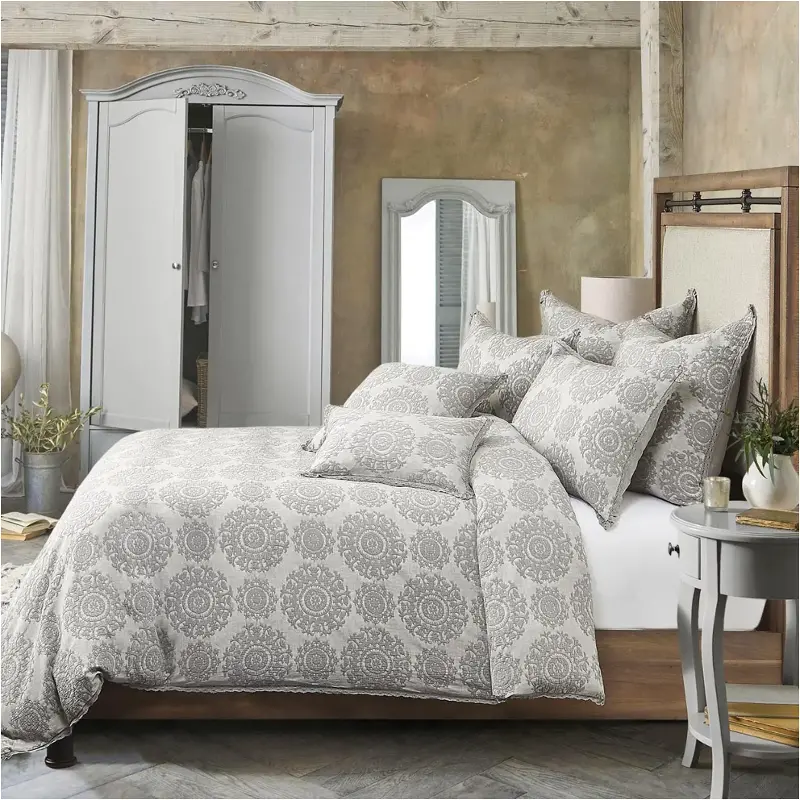 Bcs-kd08-reagan-gry Aico Furniture Reagan Gray Bedding Comforter