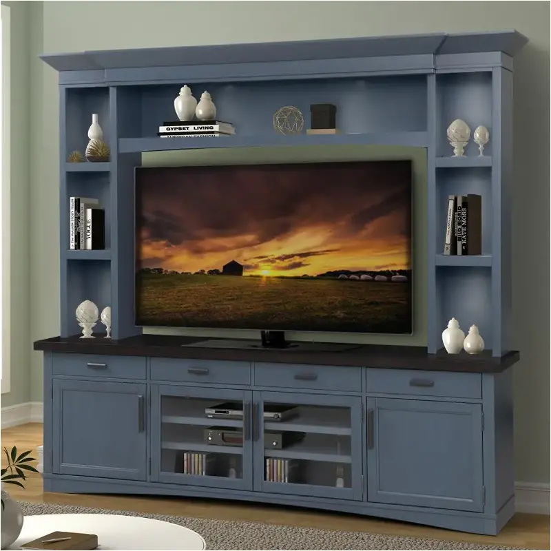 Ame92hp-den Parker House Furniture Americana Modern - Denim Home Entertainment Furniture Entertainment Center