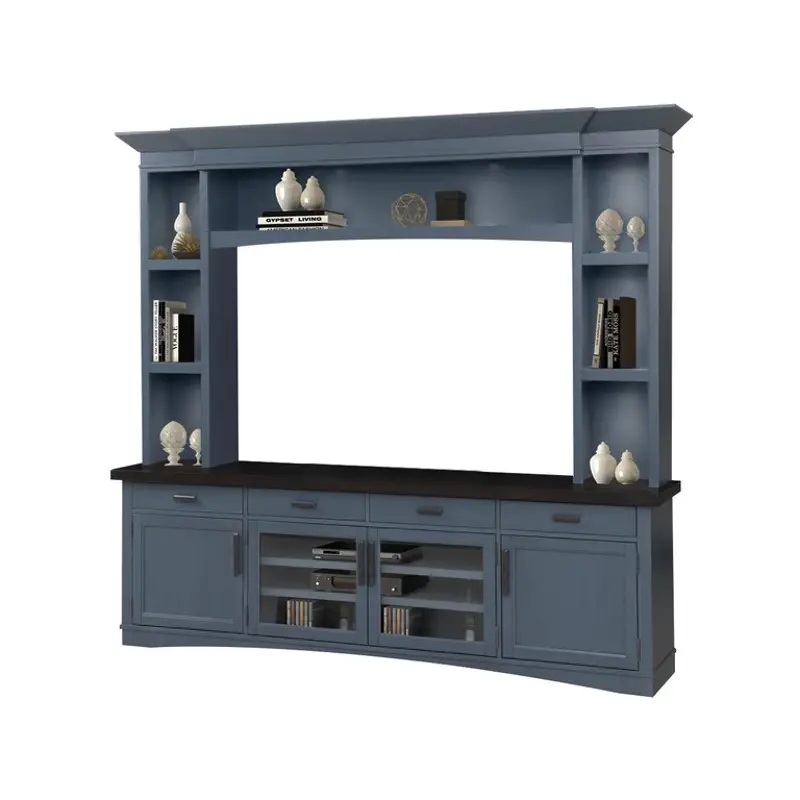 Ame92-3-den Parker House Furniture American Modern - Denim Home Entertainment Furniture Tv Console