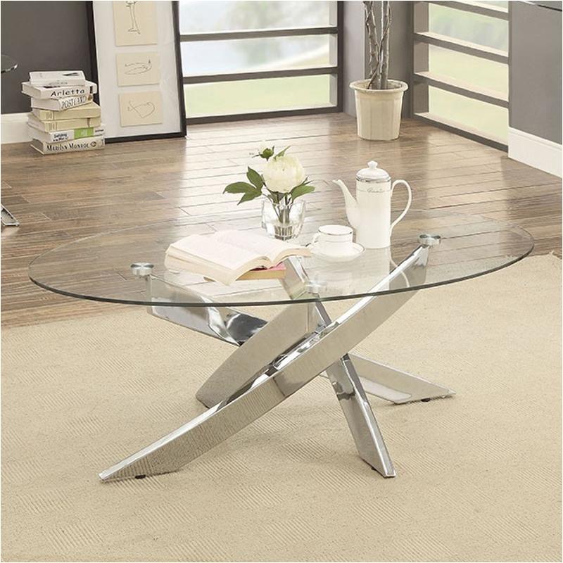 Cm4241c Furniture Of America Laila - Chrome Living Room Furniture Cocktail Table