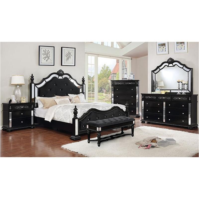 Cm7194bk-ck Furniture Of America Azha - Black Bedroom Furniture Bed