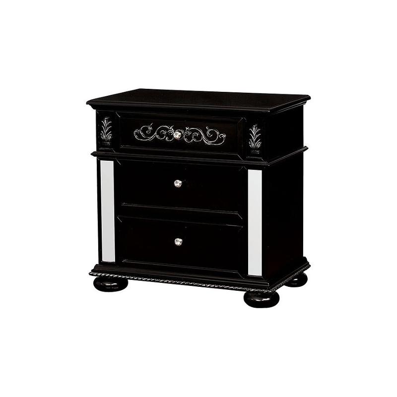 Cm7194bk-n Furniture Of America Azha - Black Bedroom Furniture Nightstand