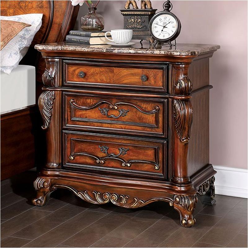 Cm7183n Furniture Of America Rosewood Bedroom Furniture Nightstand