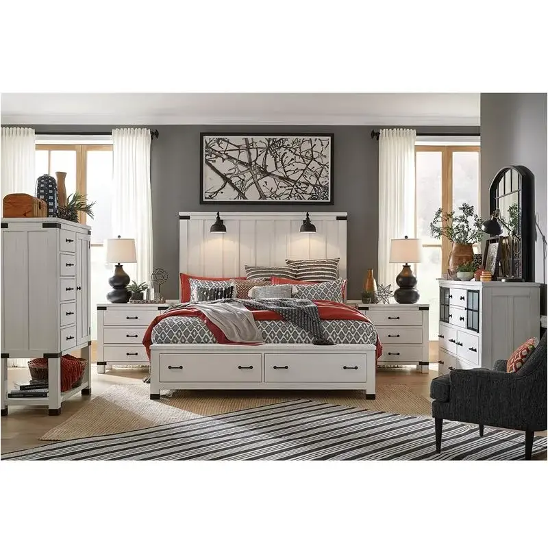 B5321-54a Magnussen Home Furniture Harper Springs - White Bedroom Furniture Bed