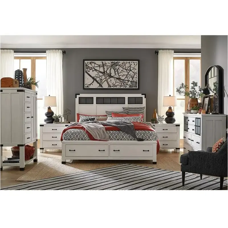 B5321-74a Magnussen Home Furniture Harper Springs - White Bedroom Furniture Bed