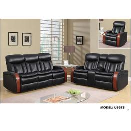 Global Furniture U9673 Leather Gel Blanche Black