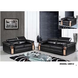 Global Furniture U8012 Leather Gel Blanche Black