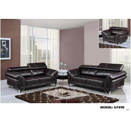 Global Furniture U7590 Leather Gel Agnes Walnut