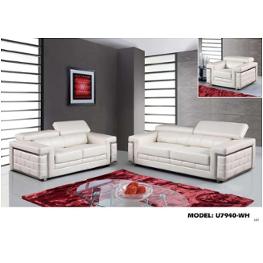 Global Furniture U7940 Leather Gel Blanche White