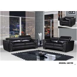 Global Furniture U8190 Leather Gel Blanche Black