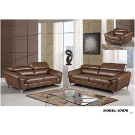 Global Furniture U7870 Leather Gel Blanche Walnut