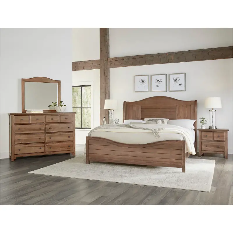 800-553 Vaughan Bassett Furniture Cool Farmhouse - Natural Bedroom Furniture Bed