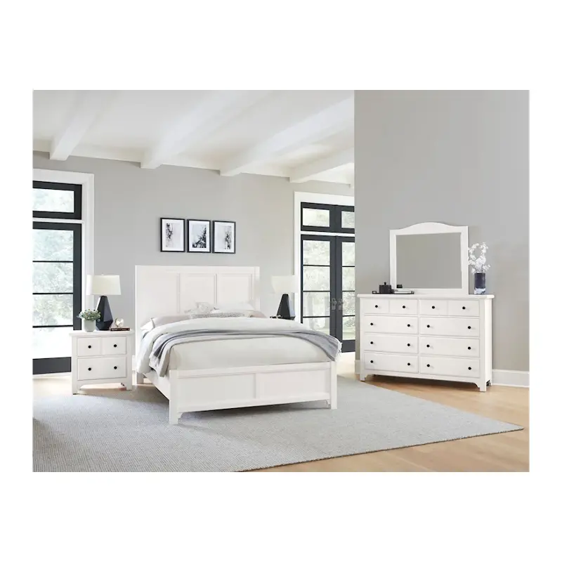 804-557 Vaughan Bassett Furniture Cool Farmhouse - Soft White Bedroom Furniture Bed