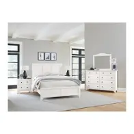 804-557 Vaughan Bassett Furniture Cool Farmhouse - Soft White Bedroom Furniture Bed