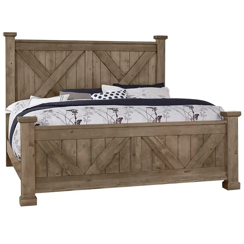 172-667 Vaughan Bassett Furniture Cool Rustic - Stone Grey Bedroom Furniture Bed