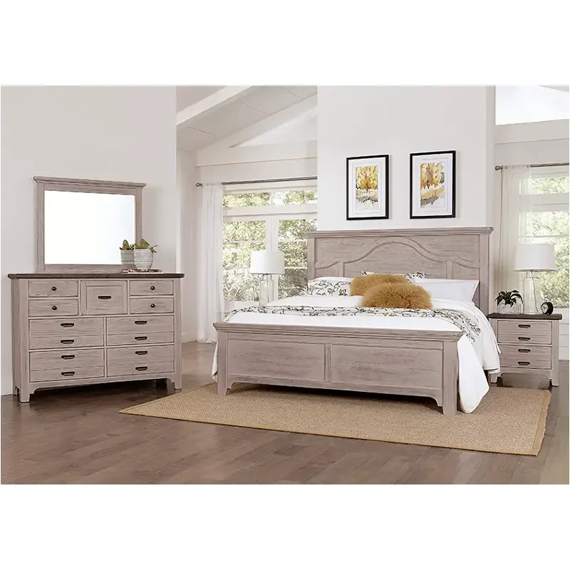 741-669 Vaughan Bassett Furniture Bungalow - Dover Grey Bedroom Furniture Bed