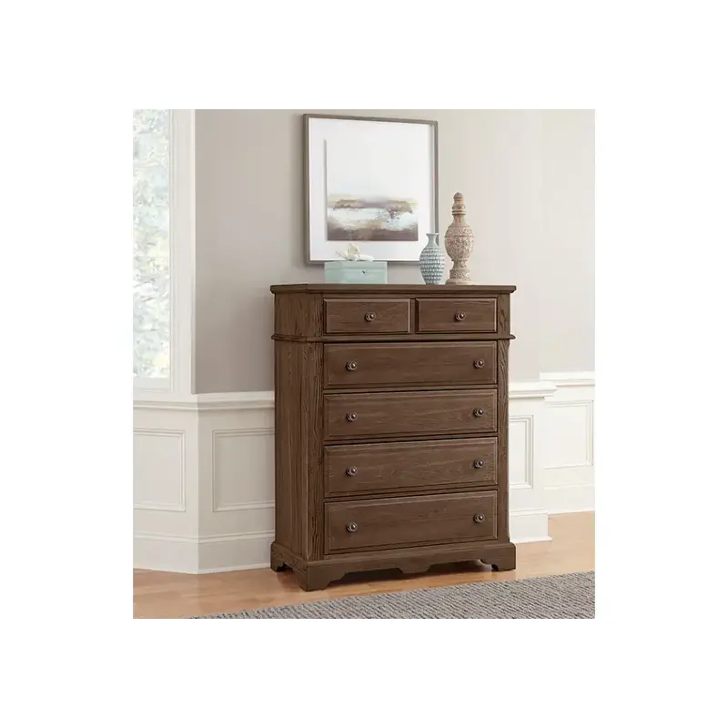 112-115 Vaughan Bassett Furniture Heritage - Cobblestone Oak Bedroom Furniture Chest