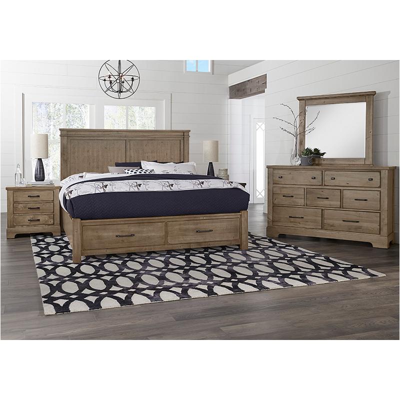 172-551-st Vaughan Bassett Furniture Cool Rustic - Stone Grey Bedroom Furniture Bed