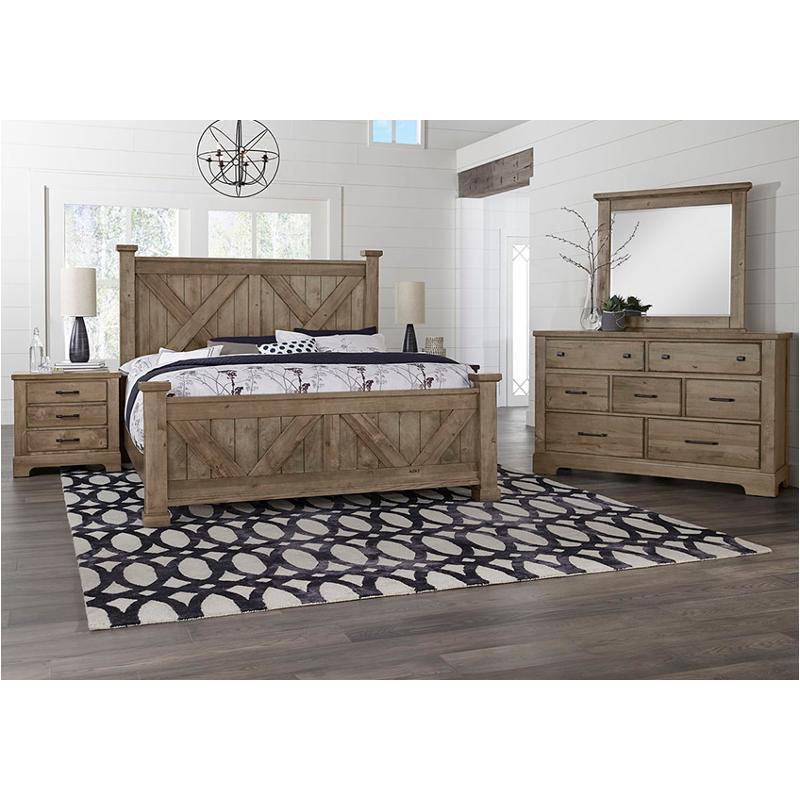 172-557 Vaughan Bassett Furniture Cool Rustic - Stone Grey Bedroom Furniture Bed