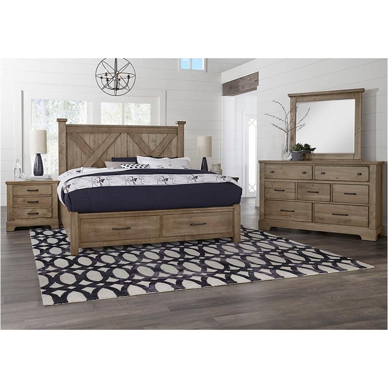 172-667-st Vaughan Bassett Furniture Cool Rustic - Stone Grey Bedroom Furniture Bed