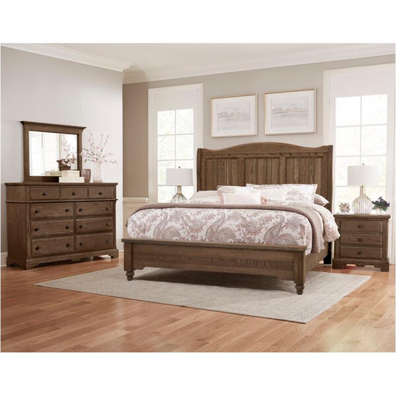 112-553 Vaughan Bassett Furniture Heritage - Cobblestone Oak Bedroom Furniture Bed