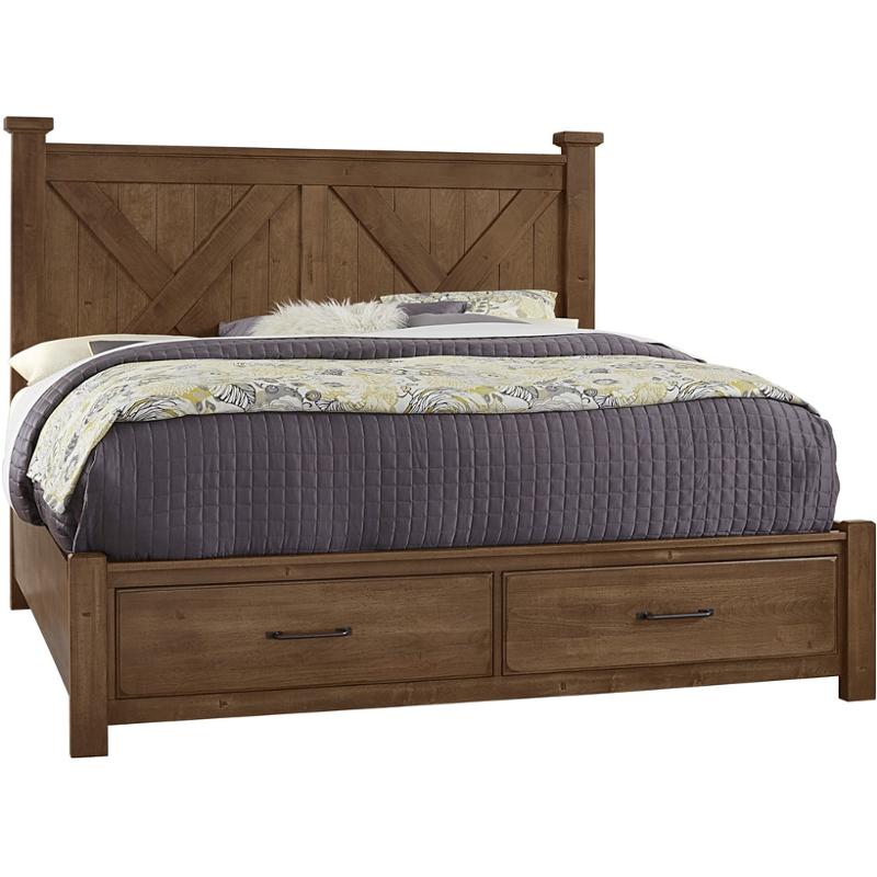 174-667a Vaughan Bassett Furniture Cool Rustic - Amber Bedroom Furniture Bed