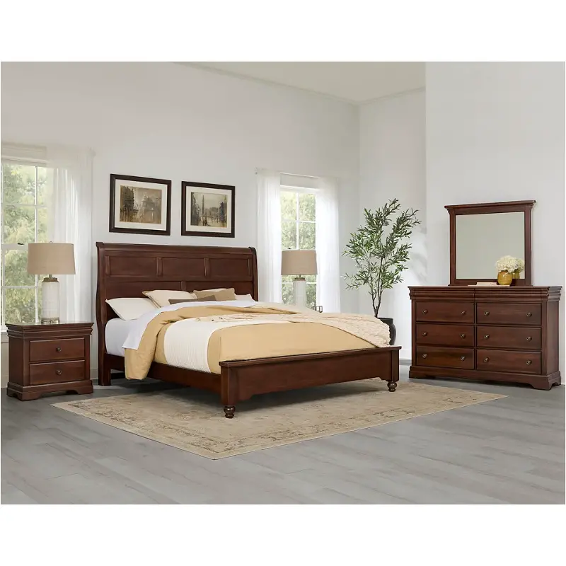 770-553-155-922 Vaughan Bassett Furniture Vista - Warm Cherry Bedroom Furniture Bed