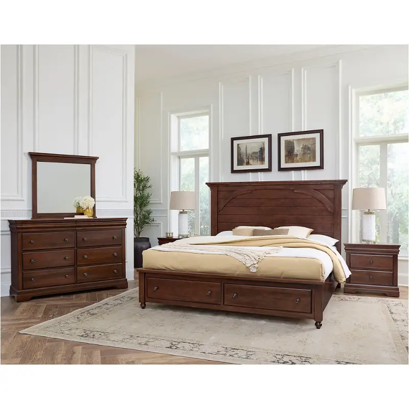 770-669-066b-502 Vaughan Bassett Furniture Vista - Warm Cherry Bedroom Furniture Bed