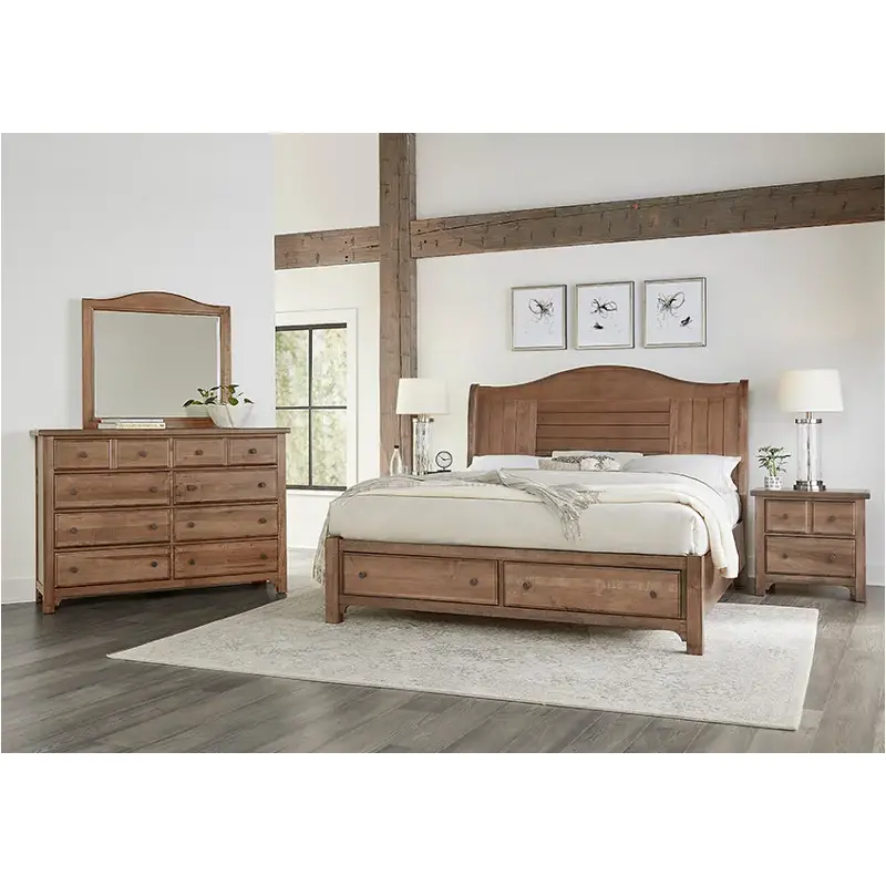 800-553-050b-502 Vaughan Bassett Furniture Cool Farmhouse - Natural Bedroom Furniture Bed